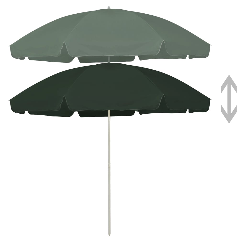 vidaXL Paplūdimio skėtis, žalios spalvos, 300cm