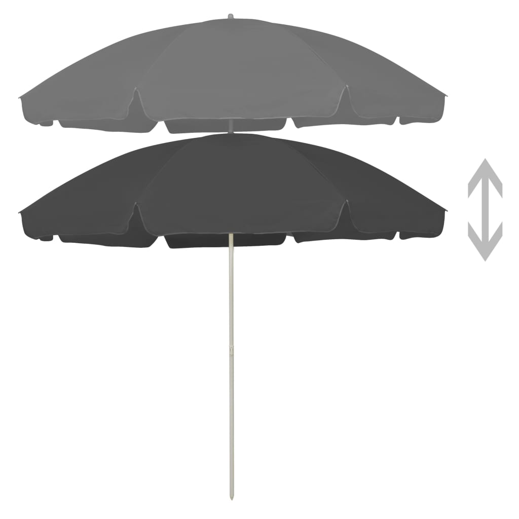 vidaXL Strandparasol 300 cm antracietkleurig afbeelding