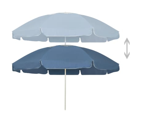 vidaXL pludmales saulessargs, 240 cm, zils