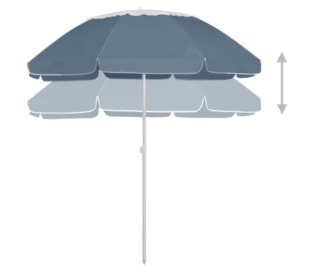 vidaXL Parasol de plage bleu 300 cm
