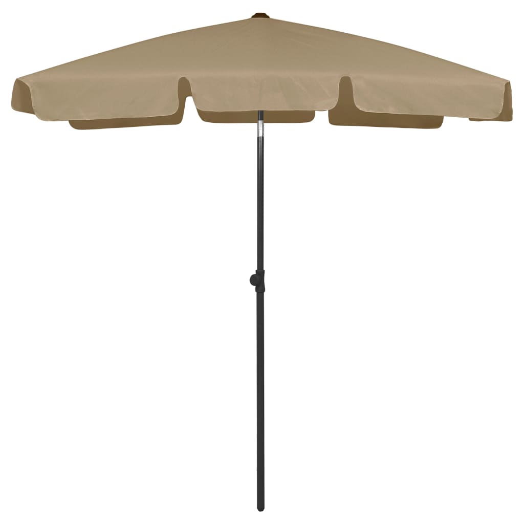 Parasol plażowy UV 180x120 cm, taupe, 232 cm