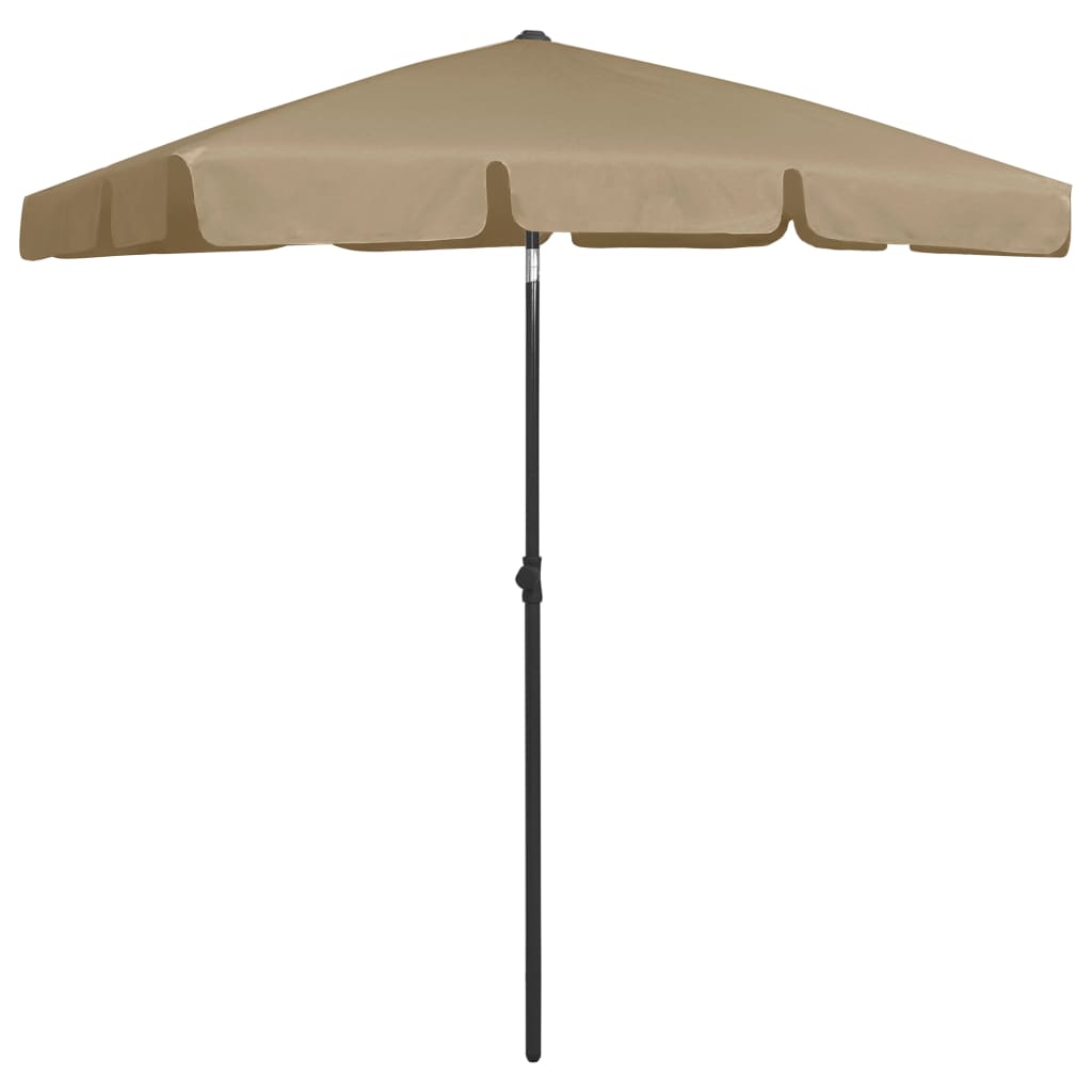 Parasol plażowy UV 180x120 cm, taupe, 232 cm