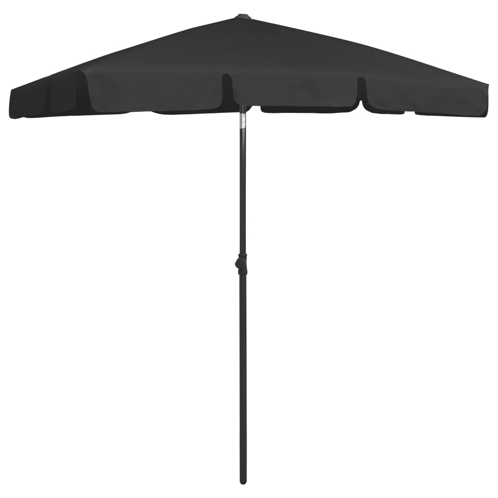 vidaXL Strandparasol 180x120 cm zwart afbeelding