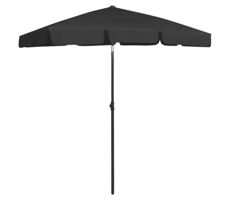 vidaXL Parasol de plage noir 180x120 cm