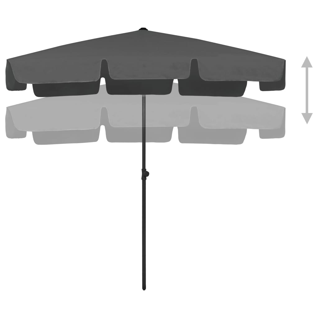 Thumbnail - vidaXL Strandschirm Anthrazit 200x125 cm