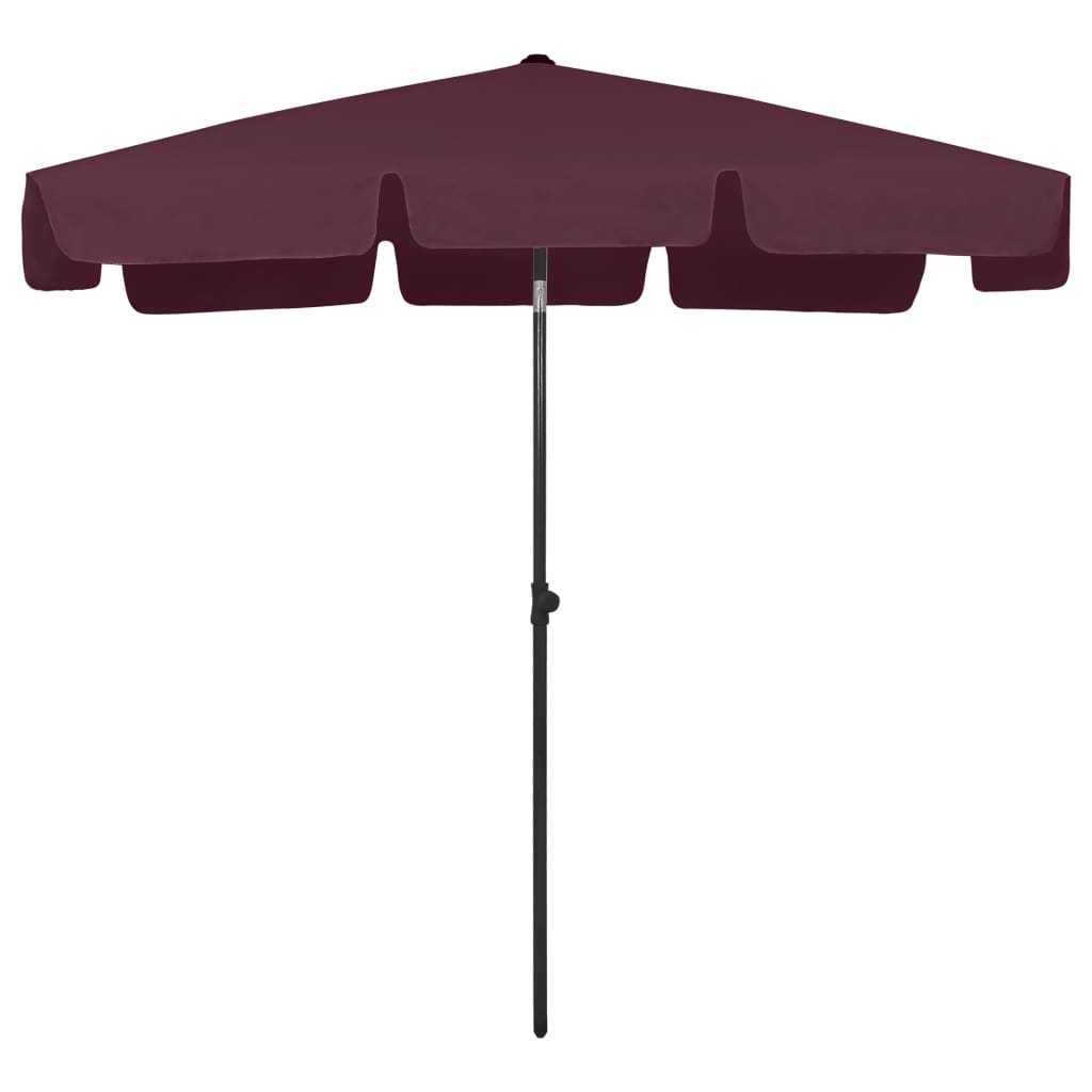 vidaXL Strandparasol 200x125 cm bordeauxrood afbeelding