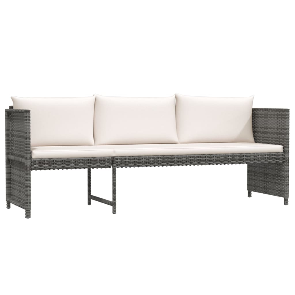 vidaXL 6-delige Loungeset met kussens poly rattan grijs afbeelding