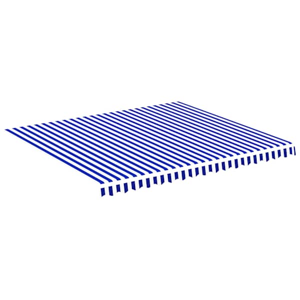 vidaXL varikatuse asenduskangas, sinine ja valge, 400x350 cm, pol&uuml;ester