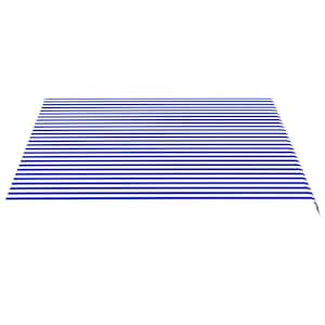 Náhradní plachta na markýzu modrá a bílá 4 x 3,5 m polyesterová - obrázek 4