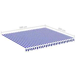 Náhradní plachta na markýzu modrá a bílá 4 x 3,5 m polyesterová - obrázek 6