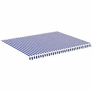 Náhradní plachta na markýzu modrá a bílá 4,5 x 3,5 m polyesterová - obrázek 2