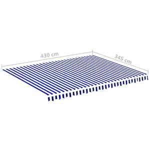 Náhradní plachta na markýzu modrá a bílá 4,5 x 3,5 m polyesterová - obrázek 6