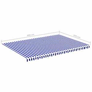 Náhradní plachta na markýzu modrá a bílá 5 x 3,5 m polyesterová - obrázek 6