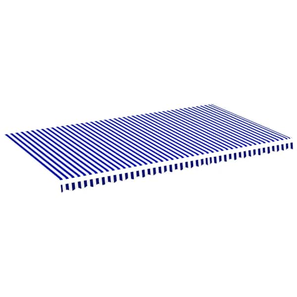 vidaXL varikatuse asenduskangas, sinine ja valge, 580x345 cm, pol&uuml;ester
