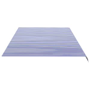 Náhradní plachta na markýzu modrá a bílá 6 x 3,5 m polyesterová - obrázek 4