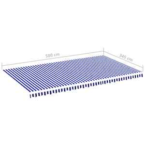 Náhradní plachta na markýzu modrá a bílá 6 x 3,5 m polyesterová - obrázek 6