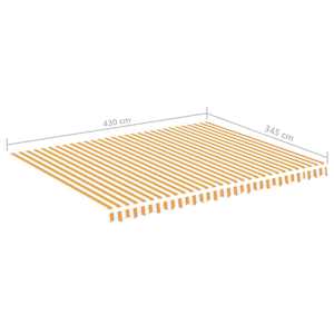 Náhradní plachta na markýzu žlutá a bílá 4,5 x 3,5 m polyesterová - obrázek 6
