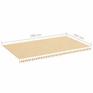 Náhradní plachta na markýzu žlutá a bílá 6 x 3,5 m polyesterová - obrázek 6