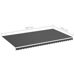 Náhradní plachta na markýzu antracitová 6x3,5 m polyesterová - obrázek 6