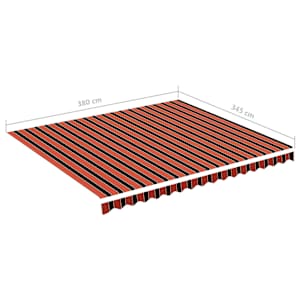 Náhradní plachta na markýzu oranžová a hnědá 4 x 3,5 m polyesterová - obrázek 6