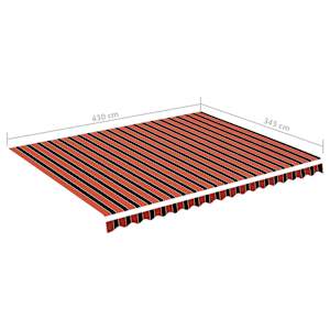 Náhradní plachta na markýzu oranžová a hnědá 4,5 x 3,5 m polyesterová - obrázek 6