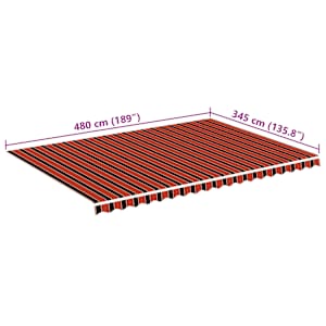Náhradní plachta na markýzu oranžová a hnědá 5x3,5 m polyesterová - obrázek 6