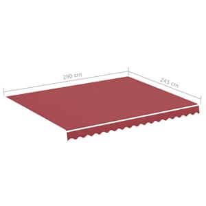 Náhradní plachta na markýzu vínově červená 3x2,5 m polyesterová - obrázek 6