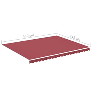 Náhradní plachta na markýzu vínově červená 4,5 x 3,5 m polyesterová - obrázek 6