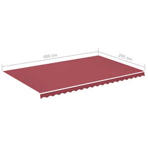 Náhradní plachta na markýzu vínově červená 5x3 m polyesterová - obrázek 6