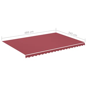 Náhradní plachta na markýzu vínově červená 5 x 3,5 m polyesterová - obrázek 6