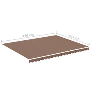 Náhradní plachta na markýzu hnědá 4,5 x 3,5 m polyesterová - obrázek 6