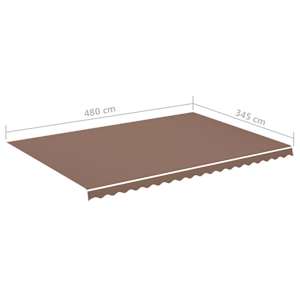 Náhradní plachta na markýzu hnědá 5x3,5 m polyesterová - obrázek 6