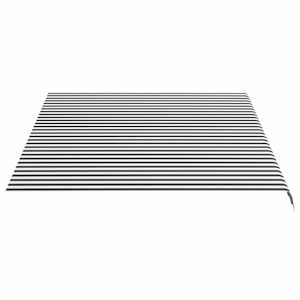 Náhradní plachta na markýzu antracitová a bílá 4x3 m polyesterová - obrázek 4