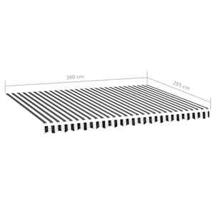 Náhradní plachta na markýzu antracitová a bílá 4x3 m polyesterová - obrázek 6