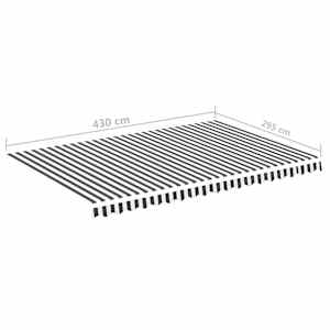 Náhradní plachta na markýzu antracitová a bílá 4,5 x 3 m polyesterová - obrázek 6