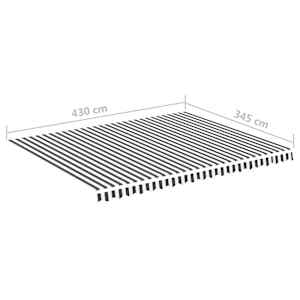Náhradní plachta na markýzu antracitovo-bílá 4,5 x 3,5 m - obrázek 6