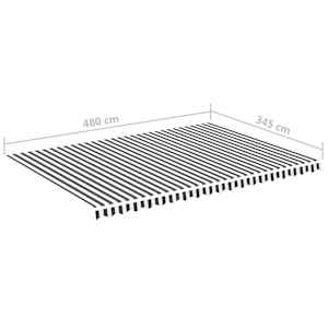 Náhradní plachta na markýzu antracitová a bílá 5 x 3,5 m polyesterová - obrázek 6