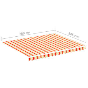 Náhradní plachta na markýzu žlutá a oranžová 3x2,5 m polyesterová - obrázek 6