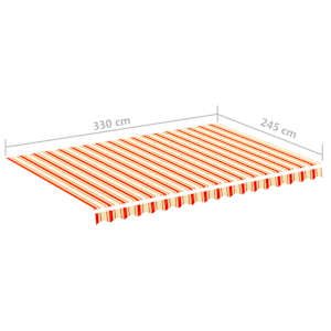 Náhradní plachta na markýzu žlutá a oranžová 3,5 x 2,5 m polyesterová - obrázek 6