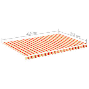 Náhradní plachta na markýzu žlutá a oranžová 4,5 x 3 m polyesterová - obrázek 6