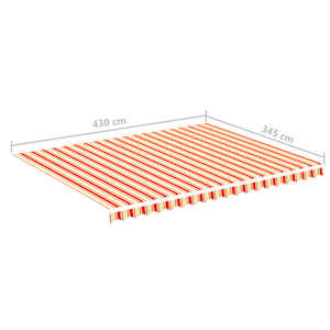 Náhradní plachta na markýzu žlutá a oranžová 4,5 x 3,5 m polyesterová - obrázek 6