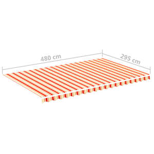 Náhradní plachta na markýzu žlutá a oranžová 5x3 m polyesterová - obrázek 6