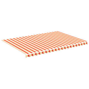 Náhradní plachta na markýzu žlutá a oranžová 500 x 350 cm polyesterová - obrázek 2