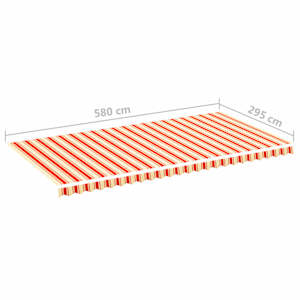 Náhradní plachta na markýzu žlutá a oranžová 6x3 m polyesterová - obrázek 6