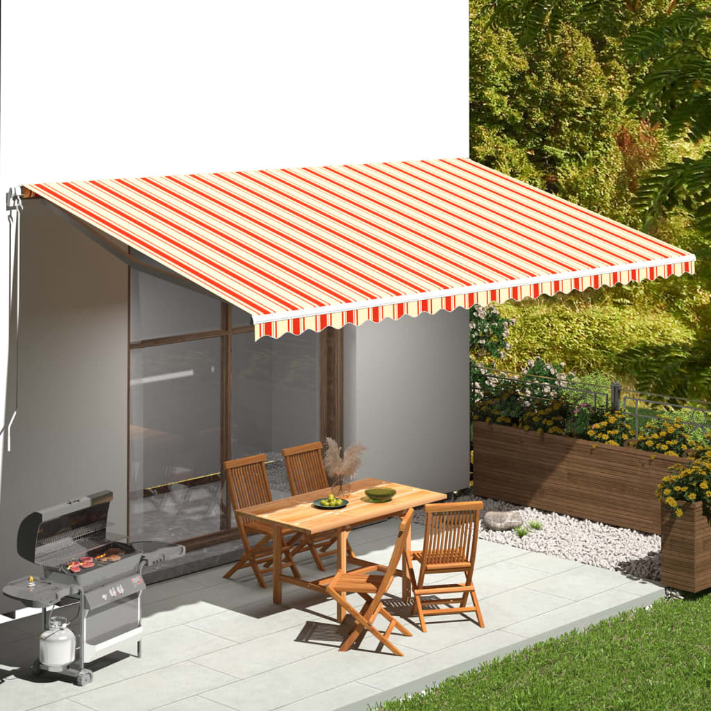 vidaXL Pânză de rezervă copertină, galben și portocaliu, 6x3 m