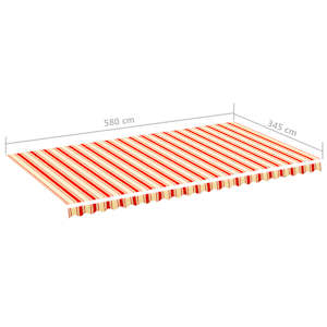 Náhradní plachta na markýzu žlutá a oranžová 6 x 3,5 m polyesterová - obrázek 6