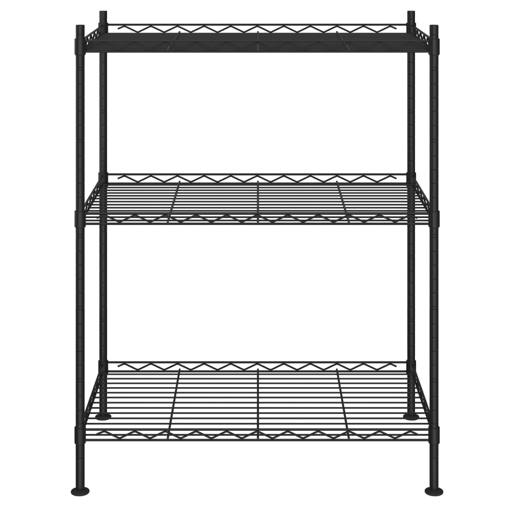 vidaXL Regál s 3 policami 60x35x76 cm čierny 150 kg
