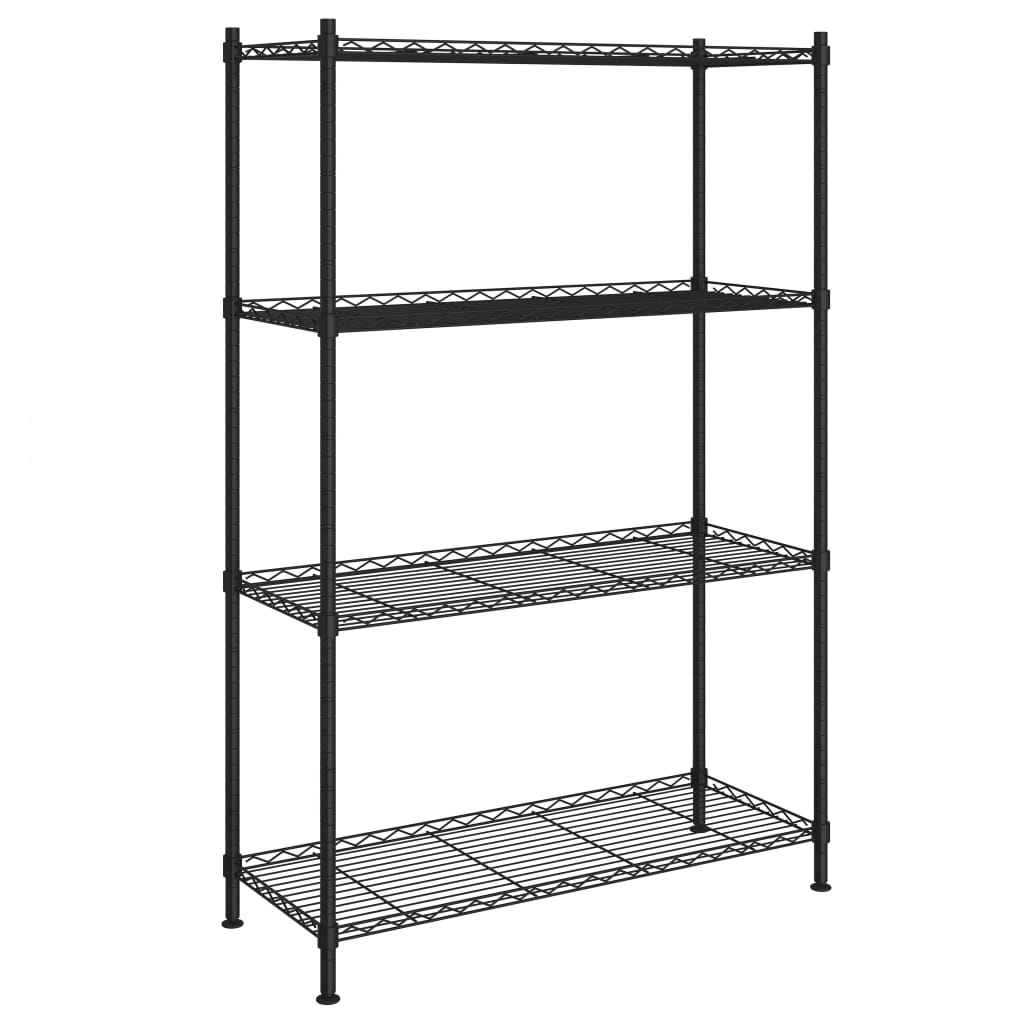 vidaXL Úložný regál 4 police 90 x 35 x 137 cm černý 200 kg