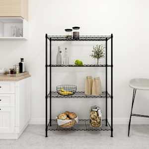 4-nadstropni regal 90x35x137 cm črn 200 kg