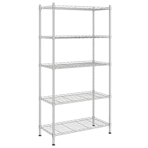 Úložný regál 5 polic 90 x 35 x 180 cm chromovaný 250 kg - obrázek 2